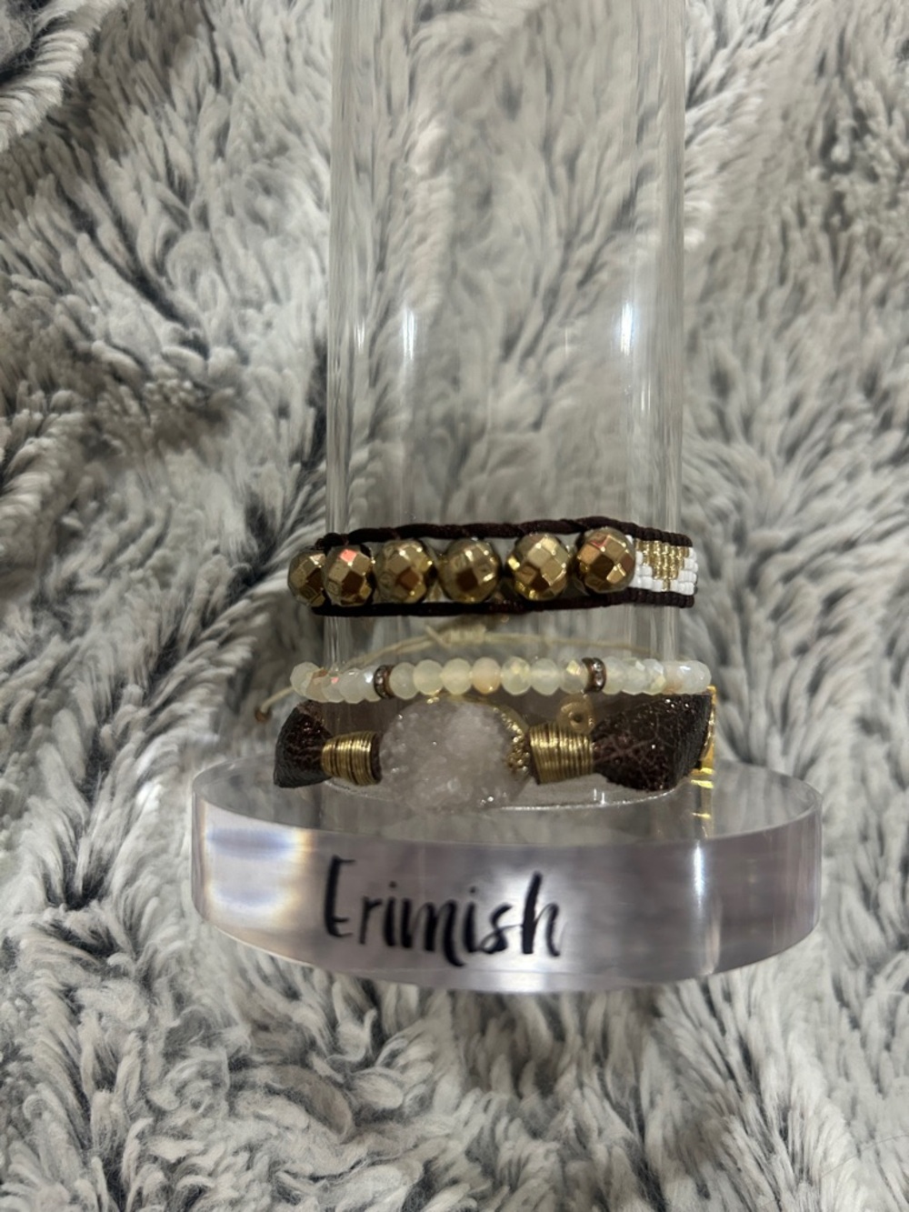 Erimish Brown and Gold Layered Bracelet Set